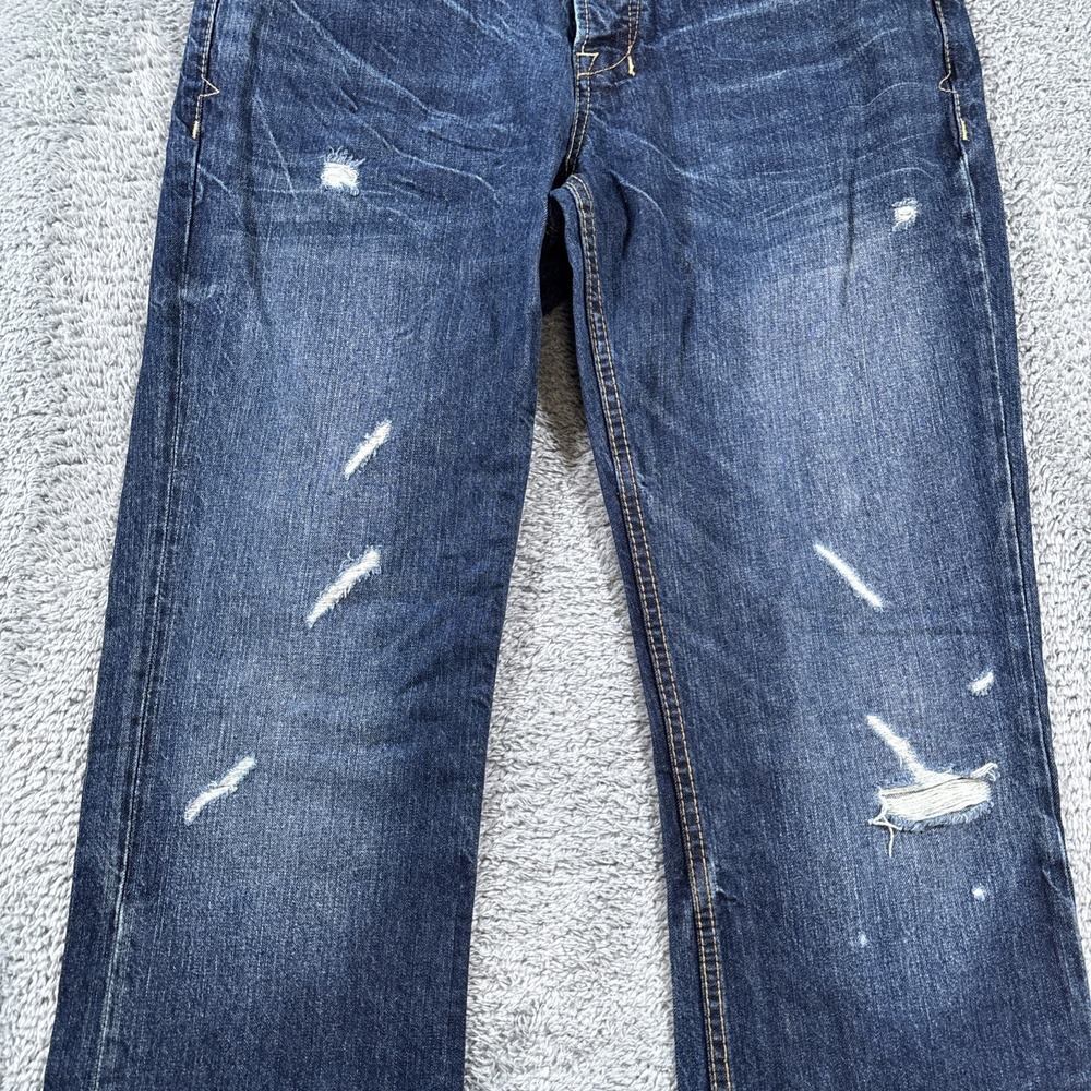 Aeropostale Driggs Slim Bootcut Jeans Mens Sz 31x32 Distressed Blue Denim Cotton - Picture 2 of 14